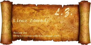 Lincz Zdenkó névjegykártya